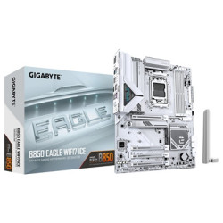 Gigabyte B850 EAGLE WIFI7 ICE AMD AM5 Socket Motherboard  ATX  4x DDR5 Slots  3x M.2 Socket  Fitted I/O Shield  2.5GbE LAN  Wi-F