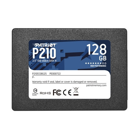 Patriot P210 (P210S128G25) 128GB 2.5 Inch SSD  Sata 3 Interface  Read 450MB/s  Write 540MB/s  3 Year Warranty
