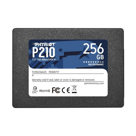 Patriot P210 (P210S256G25) 256GB 2.5 Inch SSD  Sata 3 Interface  Read 500MB/s  Write 400MB/s  3 Year Warranty