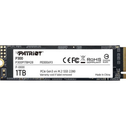 Patriot P300 (P300P1TBM28) 1TB NVMe SSD  M.2 Interface  PCIe Gen3  2280  Read 2100MB/s  Write 1650MB/s  3 Year Warranty