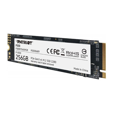 Patriot P300 (P300P256GM28) 256GB NVMe SSD  M.2 Interface  PCIe Gen3  2280  Read 1700MB/s  Write 1100MB/s  3 Year Warranty