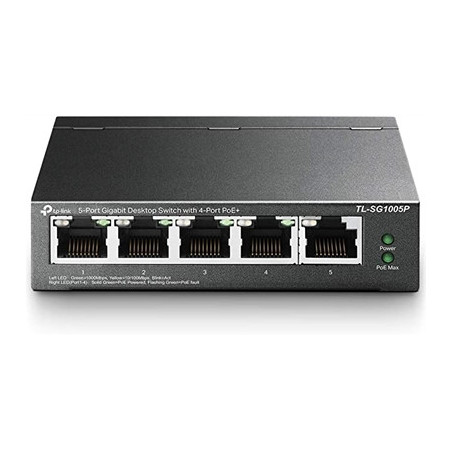 TP-Link TL-SG1005P 5-Port Metal Gigabit Desktop PoE Switch with 4-Port PoE+ (65W)