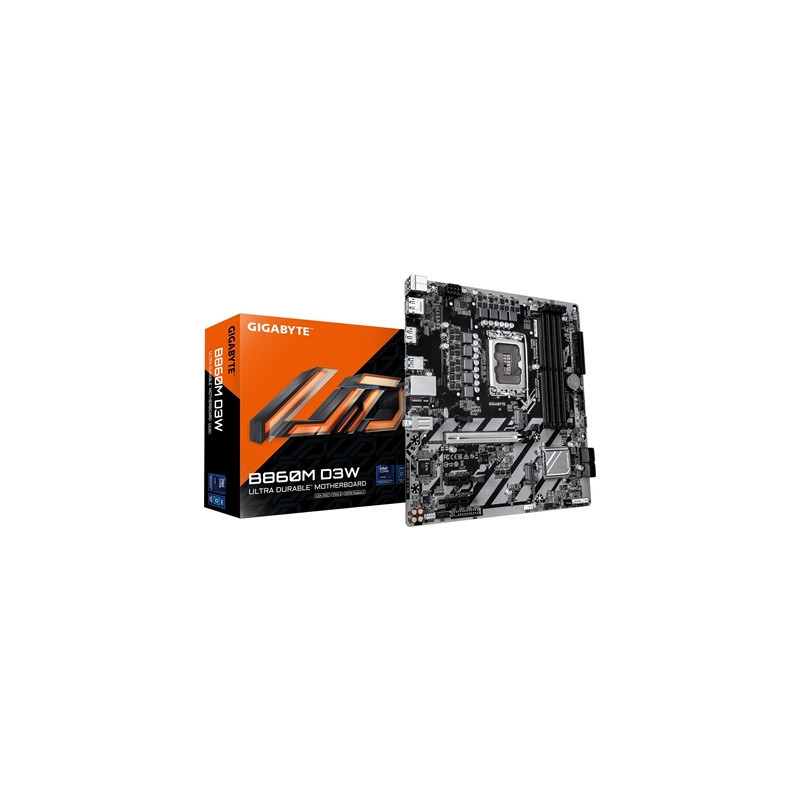 Gigabyte B860M D3W Intel 1851 Socket Motherboard  Micro-ATX  4x DDR5 Slots  2x M.2 Sockets  GbE LAN  2x DisplayPorts / 1x HDMI P