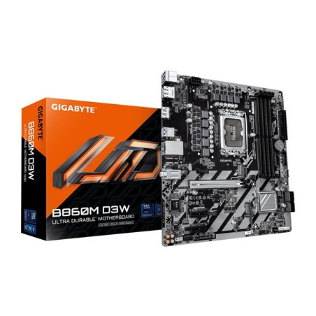 Gigabyte B860M D3W Intel 1851 Socket Motherboard  Micro-ATX  4x DDR5 Slots  2x M.2 Sockets  GbE LAN  2x DisplayPorts / 1x HDMI P
