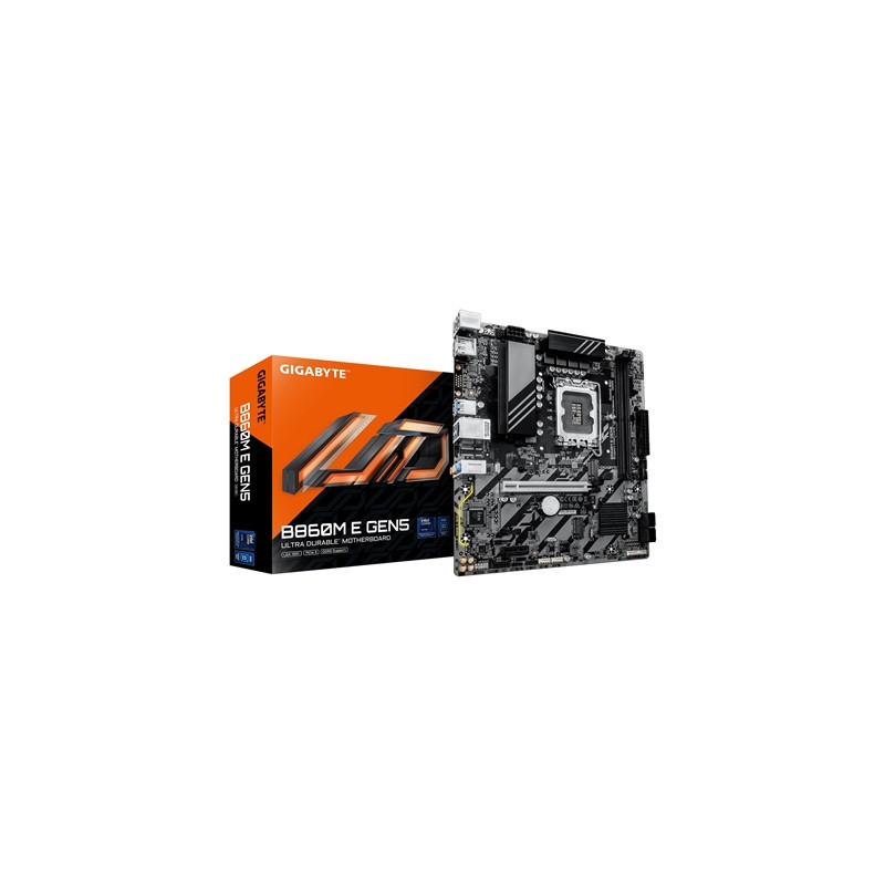 Gigabyte B860M E GEN5 Intel 1851 Socket Motherboard  Micro-ATX  2x DDR5 Slots  2x M.2 Sockets  GbE LAN  1x DisplayPort / 1x HDMI
