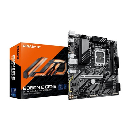 Gigabyte B860M E GEN5 Intel 1851 Socket Motherboard  Micro-ATX  2x DDR5 Slots  2x M.2 Sockets  GbE LAN  1x DisplayPort / 1x HDMI