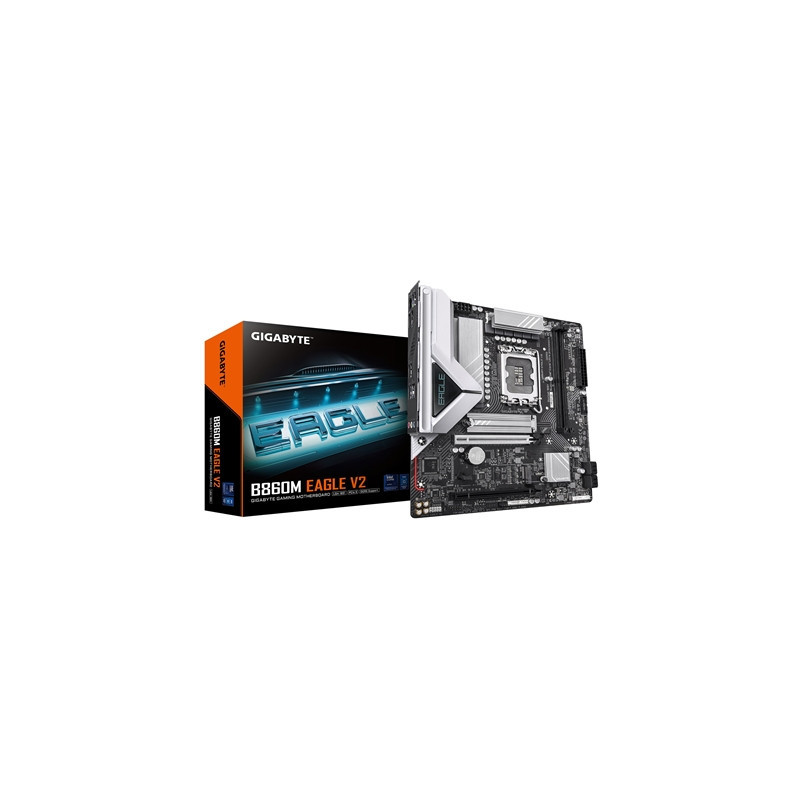 Gigabyte B860M EAGLE V2 Intel 1851 Socket Motherboard  Micro-ATX  2x DDR5 Slots  2x M.2 Sockets  Fitted I/O Shield  2.5GbE LAN  