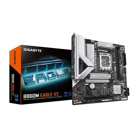 Gigabyte B860M EAGLE V2 Intel 1851 Socket Motherboard  Micro-ATX  2x DDR5 Slots  2x M.2 Sockets  Fitted I/O Shield  2.5GbE LAN  