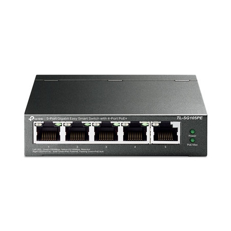 TP-Link TL-SG105PE 5-Port Metal Gigabit Easy Smart PoE Switch with 4-Port PoE+ (65W)