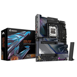 Gigabyte X870E AORUS MASTER X3D AMD AM5 Socket Motherboard  ATX  4x DDR5 Slots  5x M.2 Sockets  Fitted I/O Shield  10GbE LAN  Wi