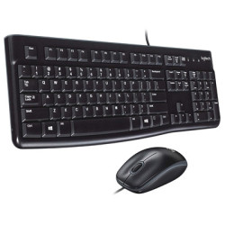 Logitech MK120 Wired Keyboard and Mouse Combo for Windows  Optical Wired Mouse  Full-Size Keyboard  USB Plug-and-Play  Compatibl