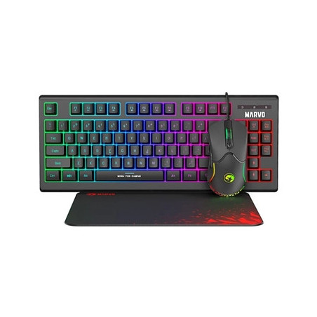 Marvo Scorpion CM310 Loot 30 3 in 1 RGB Wired Gaming UK Layout TKL Keyboard  Mouse and Mat Bundle (Black)