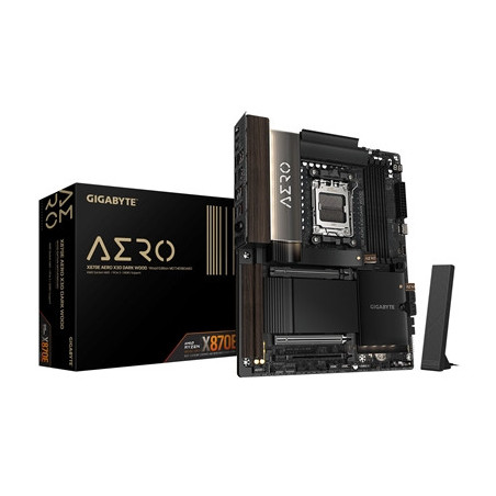 Gigabyte X870E AERO X3D DARK WOOD AMD AM5 Socket Motherboard  ATX  4x DDR5 Slots  4x M.2 Sockets  Fitted I/O Shield  2x 5GbE LAN