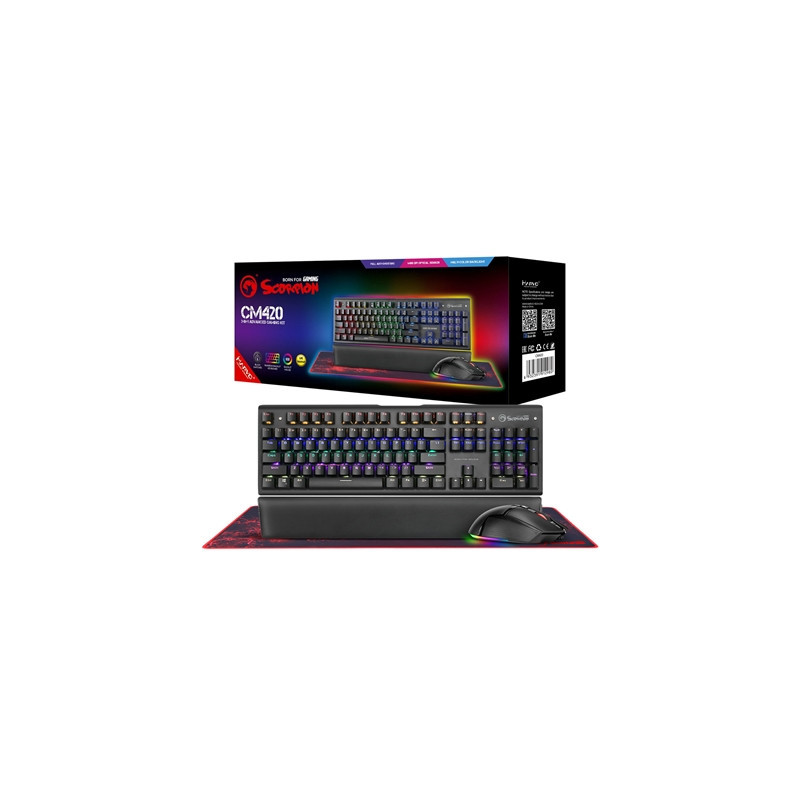 Marvo Scorpion CM420-UK 3-in-1 RGB Mechanical Keyboard  Mouse and Mouse Pad Gaming Bundle