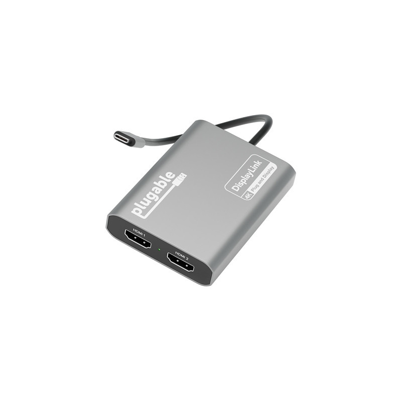 Plugable USBC-6950M Portable USB-C to Dual 4K DisplayLink Certified HDMI Adapter