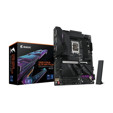 Gigabyte Z890 AORUS ELITE WIFI7 PLUS Intel 1851 Socket Motherboard  ATX  4x DDR5 Slots  4x M.2 Sockets  Fitted I/O Shield  5GbE 