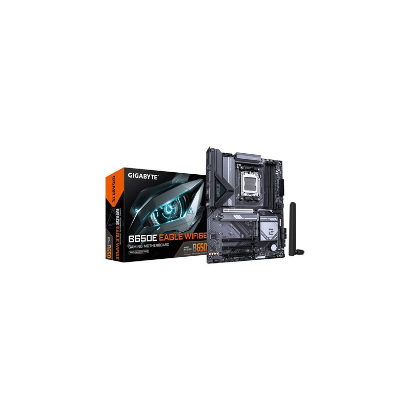 Gigabyte B650E EAGLE WIFI6E AMD AM5 Socket Motherboard  ATX  4x DDR5 Slots  3x M.2 Socket  Fitted I/O Shield  2.5GbE LAN  Wi-Fi 