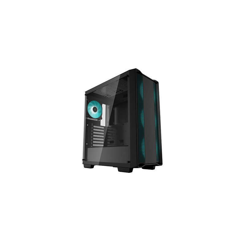 DeepCool CC560 Case V2  Gaming  Black  Mid Tower  1 x USB 3.0 / 1 x USB 2.0  Tempered Glass Side Window Panel  DeepCool Blue LED