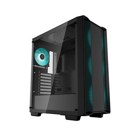 DeepCool CC560 Case V2  Gaming  Black  Mid Tower  1 x USB 3.0 / 1 x USB 2.0  Tempered Glass Side Window Panel  DeepCool Blue LED