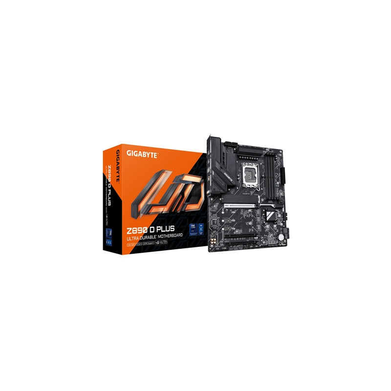 Gigabyte Z890 D PLUS Intel 1851 Socket Motherboard  ATX  4x DDR5 Slots  4x M.2 Sockets  Fitted I/O Shield  2.5GbE LAN  1x Displa