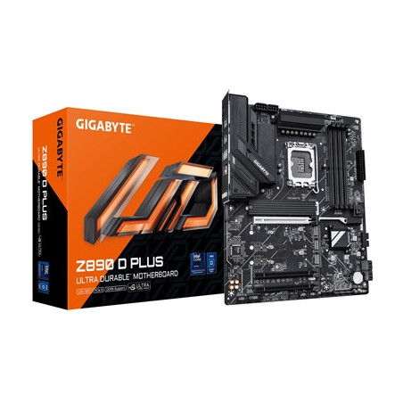 Gigabyte Z890 D PLUS Intel 1851 Socket Motherboard  ATX  4x DDR5 Slots  4x M.2 Sockets  Fitted I/O Shield  2.5GbE LAN  1x Displa