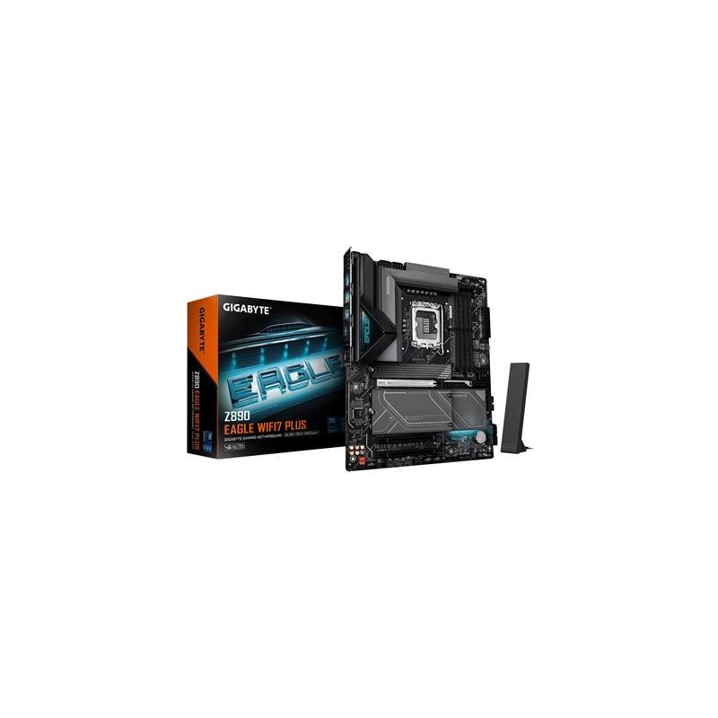 Gigabyte Z890 EAGLE WIFI7 PLUS Intel 1851 Socket Motherboard  ATX  4x DDR5 Slots  4x M.2 Sockets  Fitted I/O Shield  2.5GbE LAN 