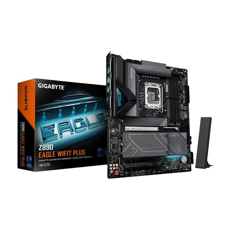 Gigabyte Z890 EAGLE WIFI7 PLUS Intel 1851 Socket Motherboard  ATX  4x DDR5 Slots  4x M.2 Sockets  Fitted I/O Shield  2.5GbE LAN 