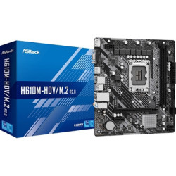 ASRock H610M-HDV/M.2 R2.0 Super Alloy Intel 1700 Socket Motherboard  Micro-ATX  2x DDR4 Slots  1x M.2 Socket  GbE LAN  1x D-Sub 