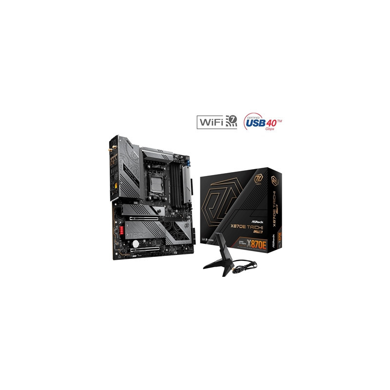 ASRock X870E TAICHI LITE AMD AM5 Socket Motherboard  E-ATX  4x DDR5 Slots  4x M.2 Sockets  Fitted I/O Shield  5GbE LAN  Wi-Fi 7 