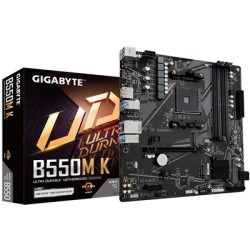Gigabyte B550M K Ultra Durable AMD AM4 Socket Motherboard  Micro-ATX  4x DDR4 Slots  2x M.2 Sockets  GbE LAN  1x DisplayPort / 1