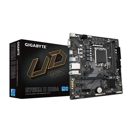 Gigabyte B760M H DDR4 Ultra Durable Intel 1700 Socket Motherboard  Micro-ATX  2x DDR4 Slots  2x M.2 Sockets  GbE LAN  1x D-Sub /