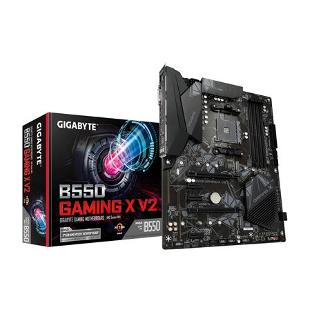 Gigabyte B550 GAMING X V2 AMD AM4 Socket Motherboard  ATX  4x DDR4 Slots  2x M.2 Sockets  Fitted I/O Shield  GbE LAN  1x DVI-D /
