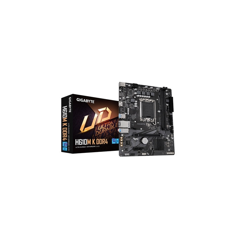 Gigabyte H610M K DDR4 Ultra Durable Intel 1700 Socket Motherboard  Micro-ATX  2x DDR4 Slots  1x M.2 Socket  GbE LAN  1x HDMI Por