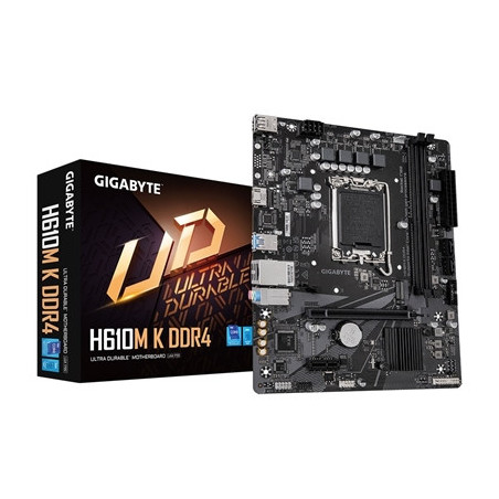 Gigabyte H610M K DDR4 Ultra Durable Intel 1700 Socket Motherboard  Micro-ATX  2x DDR4 Slots  1x M.2 Socket  GbE LAN  1x HDMI Por