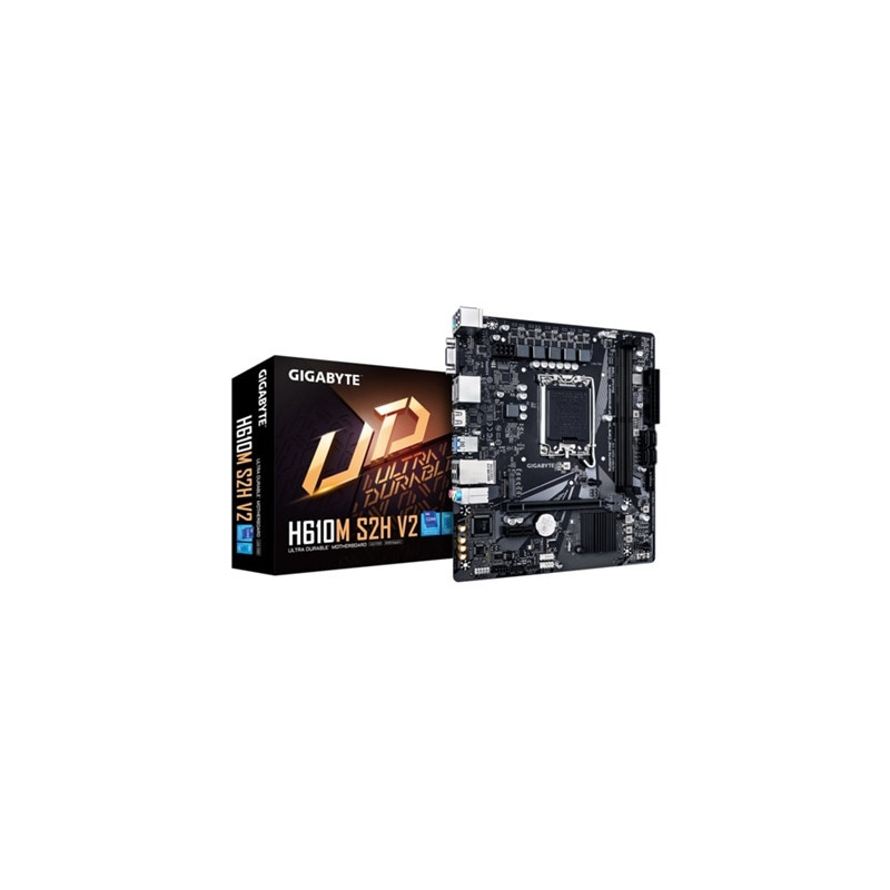 Gigabyte H610M S2H V2 Intel 1700 Socket Motherboard  Micro-ATX  2x DDR5 Slots  1x M.2 Socket  GbE LAN  1x D-Sub / 2x DisplayPort