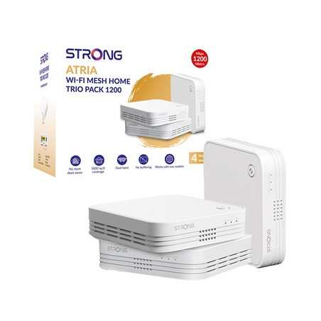 Strong MESHTRI1200UK AC1200 Whole Home Wi-Fi Mesh System (3 Pack) - 5 000sq.ft Coverage