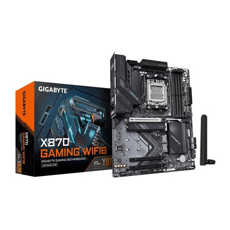 Gigabyte X870 GAMING WIFI6 AMD AM5 Socket Motherboard  ATX  4x DDR5 Slots  3x M.2 Sockets  Fitted I/O Shield  2.5GbE LAN  Wi-Fi 