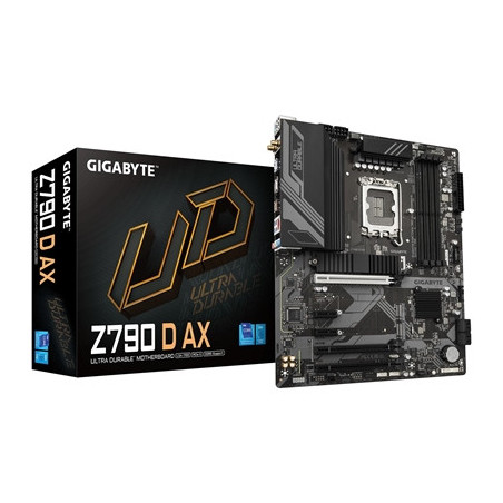 Gigabyte Z790 D AX Ultra Durable Intel 1700 Socket Motherboard  ATX  4x DDR5 Slots  3x M.2 Sockets  2.5GbE LAN  Wi-Fi 6E  1x Dis