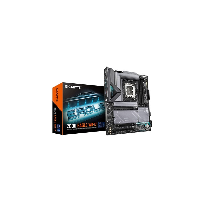 Gigabyte Z890 EAGLE WIFI7 Intel 1851 Socket Motherboard  ATX  4x DDR5 Slots  4x M.2 Sockets  Fitted I/O Shield  2.5GbE LAN  Wi-F