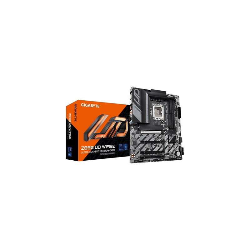 Gigabyte Z890 UD WIFI6E Ultra Durable Intel 1851 Socket Motherboard  ATX  4x DDR5 Slots  3x M.2 Sockets  2.5GbE LAN  Wi-Fi 6E  1