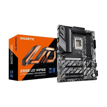 Gigabyte Z890 UD WIFI6E Ultra Durable Intel 1851 Socket Motherboard  ATX  4x DDR5 Slots  3x M.2 Sockets  2.5GbE LAN  Wi-Fi 6E  1