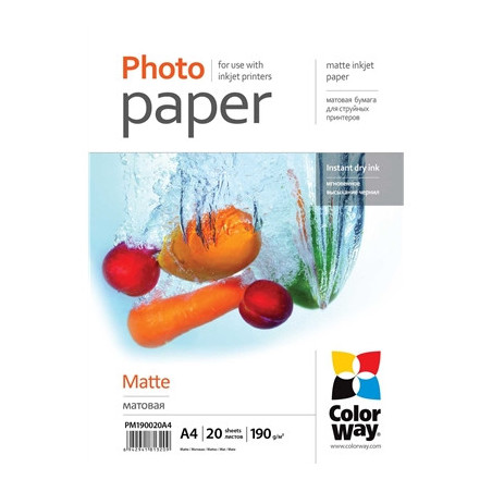 ColorWay Matte A4 190gms Photo Paper 20 Sheets