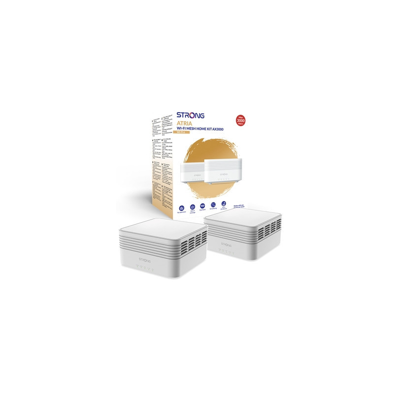 Strong MESHKITAX3000UK AX3000 Whole Home Wi-Fi 6 Mesh System (2 Pack) - 3 300sq.ft Coverage