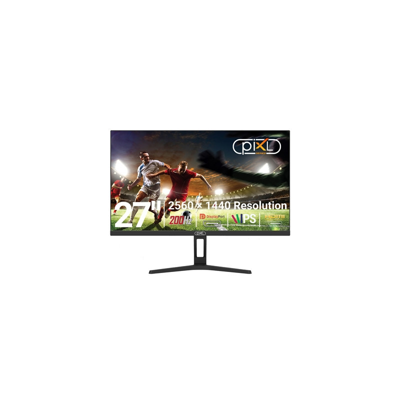 piXL X-Series GS27QIDPHA 27 Inch QHD IPS Gaming Monitor with 200Hz Refresh Rate  2560 x 1440 Resolution  1ms Response Time  2x H