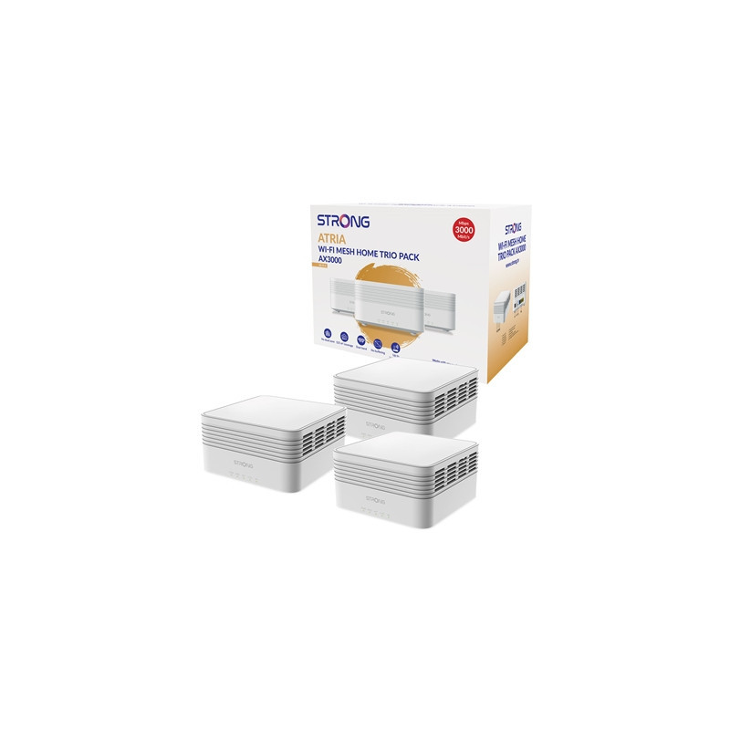 Strong MESHTRIAX3000UK AX3000 Whole Home Wi-Fi 6 Mesh System (3 Pack) - 5 000sq.ft Coverage