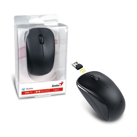 Genius NX-7000 Wireless Mouse  2.4 GHz with USB Pico Receiver  Adjustable DPI levels up to 1200 DPI  3 Button with Scroll Wheel 