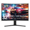 piXL X-Series GS32QIDPHA 32 Inch QHD IPS  Curved (1500R) Gaming Monitor with 180Hz Refresh Rate  2560 x 1440 Resolution  1ms Res