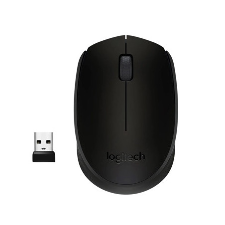 Logitech Wireless Mouse M171  Compact Ambidextrous Curve Design  12-Month Battery  2.4 GHz wireless connection  Black