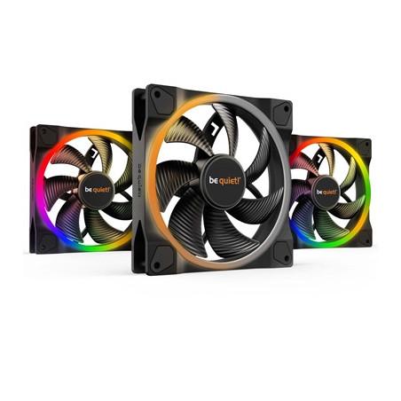 be quiet! Light Wings PWM Addressable RGB Fan Pack  140mm  1500RPM  4-Pin PWM Fan & 3-Pin ARGB Connectors  Black Frame  Black Bl