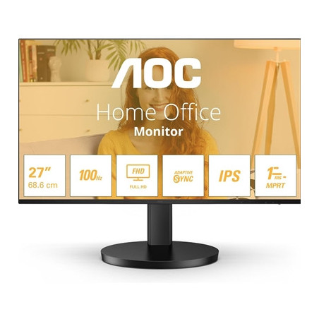 AOC 27B3HA2 27 Inch IPS Monitor   Widescreen  Full HD  VGA  HDMI  1ms  100Hz  Internal PSU  Speakers  VESA  Black